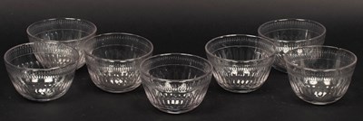 Lot 326 - A set of seven cut glass finger bowls, 14cm...