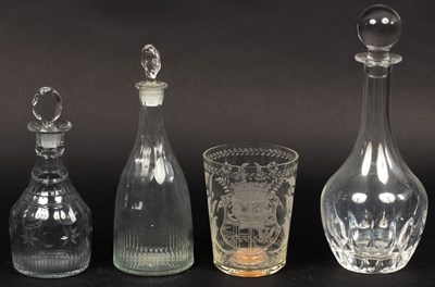 Lot 330 - A Swedish glass beaker engraved an armorial...