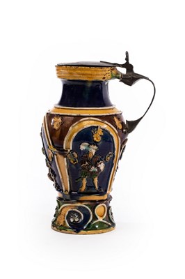 Lot 341 - A late 18th Century German blue glazed pottery...