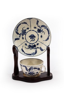 Lot 349 - A Worcester teacup and saucer circa 1760,...