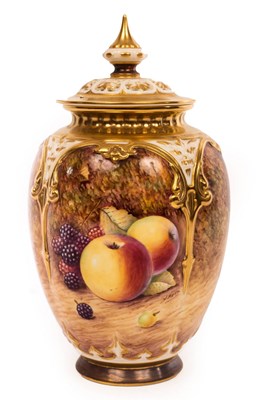 Lot 359 - A Royal Worcester pot pourri vase and cover,...