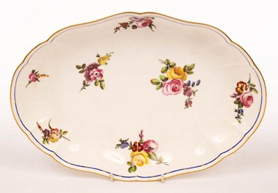 Lot 382 - A Sèvres oval dish, circa 1770-1780, of lobed...