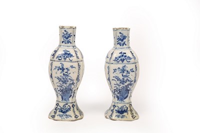 Lot 391 - A pair of late 18th Century Delft vases,...