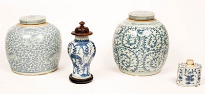 Lot 427 - Two Chinese blue and white ginger jars and...