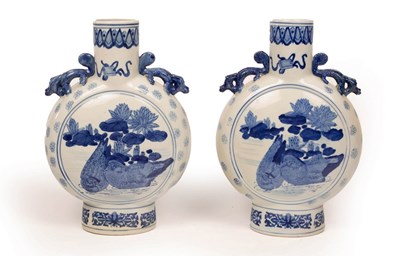 Lot 431 - A pair of Chinese blue and white porcelain...