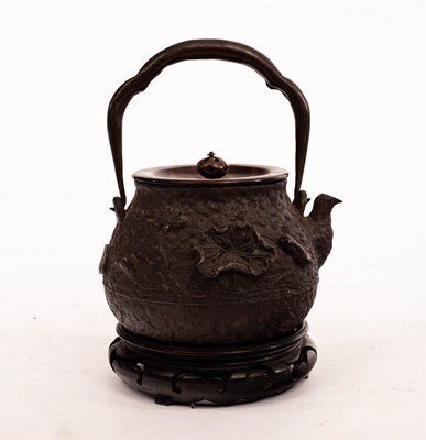 Lot 451 - A Japanese cast iron Tetsubin kettle, 19th...