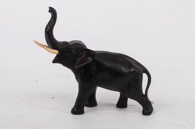 Lot 452 - A Japanese bronze figure of an elephant, Meiji...