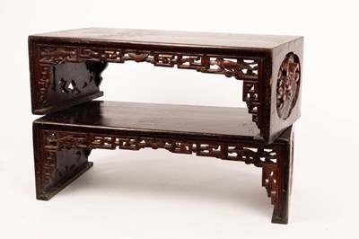 Lot 461 - A pair of Chinese low tables, Qing dynasty,...