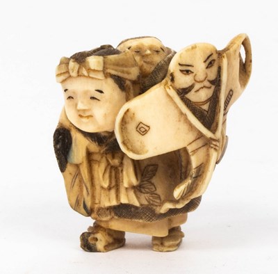 Lot 494 - A Japanese ivory netsuke, Meiji period,...