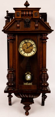 Lot 503 - A Vienna type wall clock in a walnut case,...