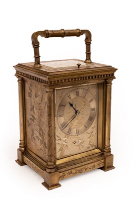 Lot 515 - A 19th Century brass cased carriage clock by...