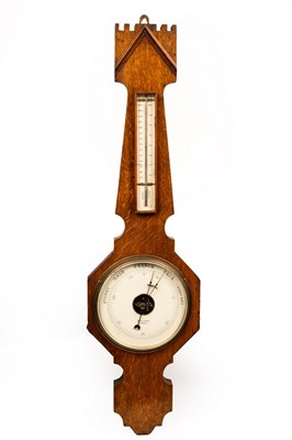 Lot 516 - An oak cased barometer by Dollond, 91cm high