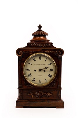 Lot 517 - A Regency rosewood cased bracket clock,...