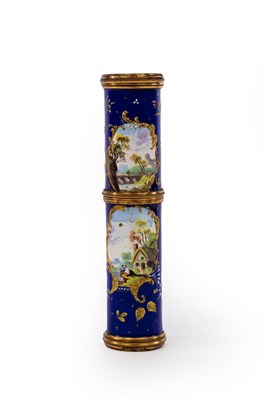 Lot 523 - An early 19th Century enamel monocular, with...