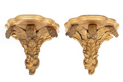 Lot 552 - A pair of late 18th Century style gilt gesso...