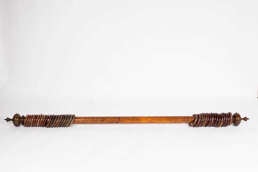 Lot 553 - A Victorian mahogany turned curtain rail