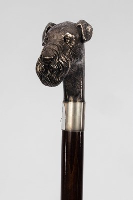 Lot 561 - A silver mounted walking stick, the handle...