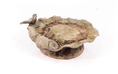 Lot 610 - A low lead bird bath, 43cm wide