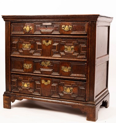 Lot 613 - A 17th Century oak chest with plain...