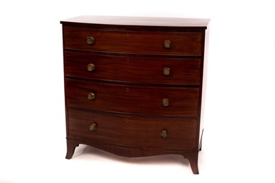 Lot 627 - An early 19th Century mahogany bowfront chest...