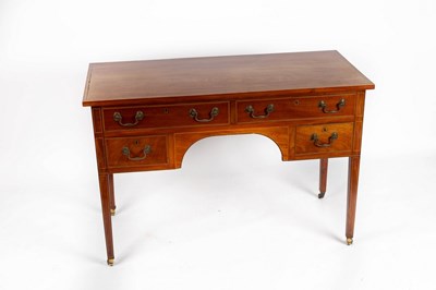 Lot 638 - A 19th Century mahogany kneehole dressing...