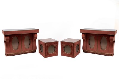 Lot 652 - A pair of Alcantara console cabinets in the...