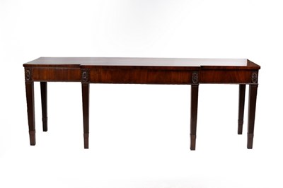 Lot 658 - A George III mahogany breakfront serving table,...