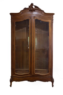 Lot 659 - A French satinwood armoire, the moulded...