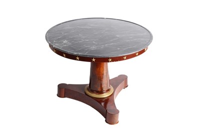 Lot 676 - An Empire style marble top centre table, the...