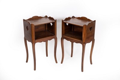 Lot 682 - A pair of mahogany bedside cupboards with...