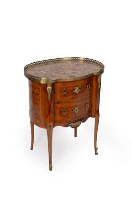 Lot 683 - A French kingwood and parquetry, gilt metal...