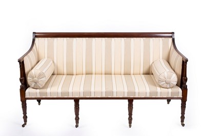 Lot 690 - A Regency mahogany square framed three-seater...