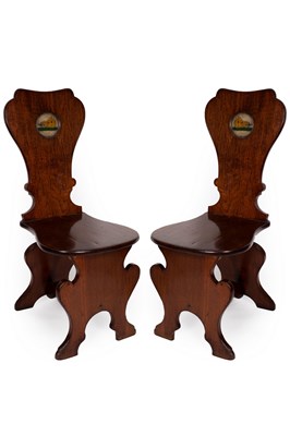 Lot 692 - A pair of early George III mahogany sgabello...