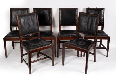 Lot 708 - A set of six mahogany framed dining chairs