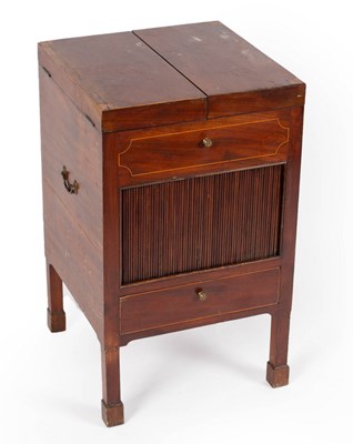 Lot 712 - A George III mahogany washstand, the folding...