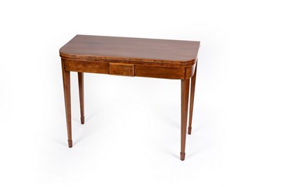 Lot 732 - A George III fold-over tea table, 91cm wide