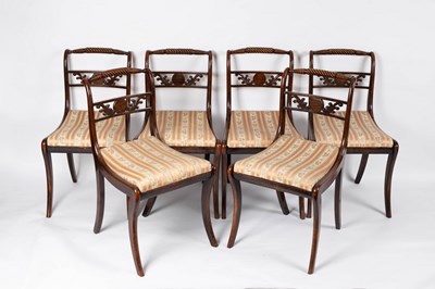 Lot 736 - A set of six Regency rope back dining chairs