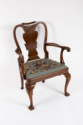 Lot 742 - A George I style open armchair