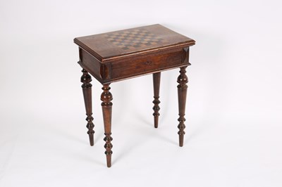 Lot 751 - A late Victorian oak gaming table, the fold...