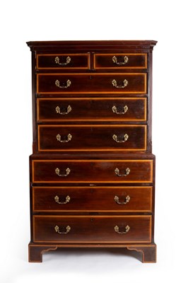 Lot 755 - A George III mahogany chest on chest, fitted...