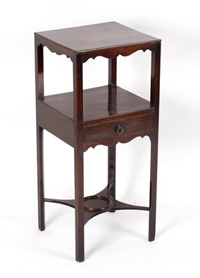 Lot 758 - A George III mahogany pot stand, the central...