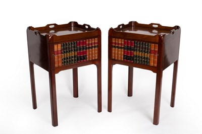 Lot 763 - A pair of George III style mahogany tray top...