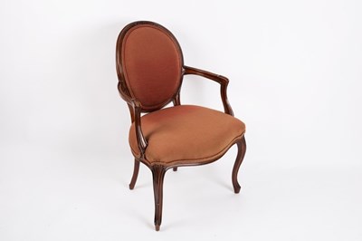 Lot 767 - A stained beech framed open armchair