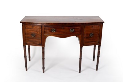 Lot 769 - A George III mahogany bowfront sideboard on...