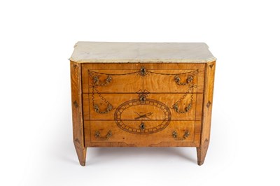 Lot 782 - A Swedish inlaid satinwood commode with a...