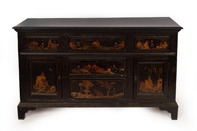 Lot 792 - A 19th Century dresser base with chinoiserie...