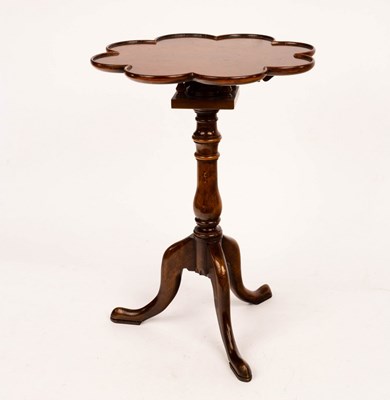 Lot 801 - A burr walnut tripod table, the bird cage...