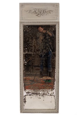 Lot 818 - A late 19th Century wall mirror, the frieze...