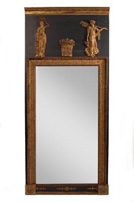 Lot 819 - An Empire style gilt framed mirror, the frieze...