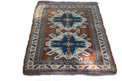 Lot 851 - A Hamadan rug with two geometric medallions to...